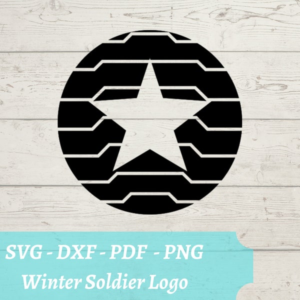 Winter Soldier Symbol SVG File, Avengers Bucky Barnes Download Digital File - dxf, pdf, png - Cricut - Glowforge Laser Cut File