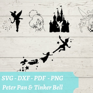 Peter Pan and Tinker Bell Bundle SVG - Castle, Magic Digital File - svg, dxf, pdf, and png - Laser Cut File, cricut, glowforge
