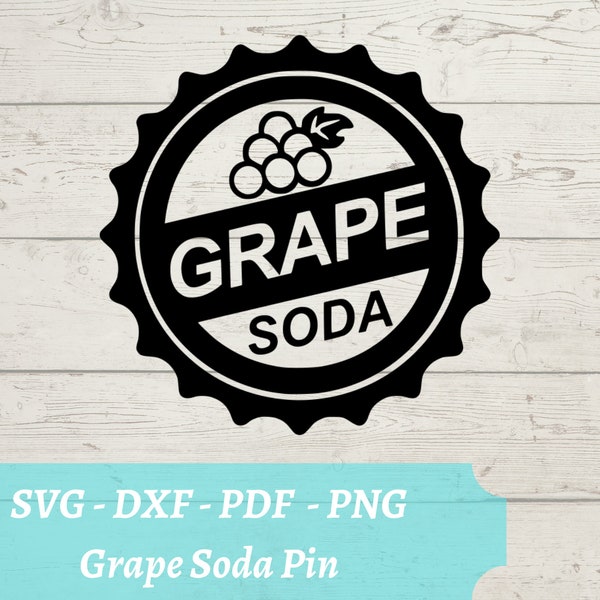 Grape Soda Pin SVG Laser Cut File, Up Download Digital File - svg, dxf, pdf, and png - Up Grape Soda Badge