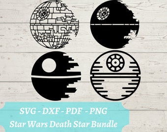 Death Star Bundle SVG File, Star Wars Empire Space Station Download Digital File - dxf, pdf, png - Cricut - Glowforge