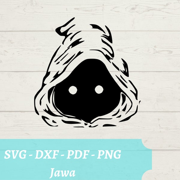 Jawa SVG File, Star Wars Jawa Alien Download Digital File - dxf, pdf, png - Cricut - Glowforge Laser Cut Fil