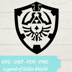 Link Shield Legend of Zelda SVG File, Video Game Download Digital File - svg, dxf, pdf, and png Hylian Shield SVG