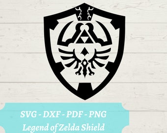 Link Shield Legend of Zelda SVG File, Video Game Download Digital File - svg, dxf, pdf, and png Hylian Shield SVG