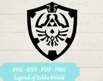 Link Shield Legend of Zelda SVG File, Videojuego Descargar archivo digital - svg, dxf, pdf y png Hylian Shield SVG