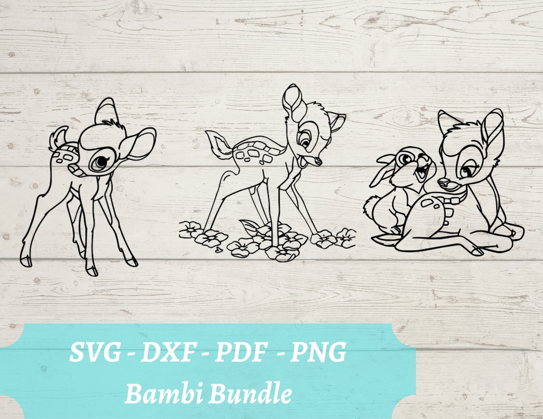 Bambi Bundle SVG Laser Cut File, Bambi and Thumper Download Digital