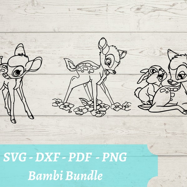 Bambi Bundle SVG Laser Cut File, Bambi and Thumper Download Digital File - svg, dxf, pdf, and png