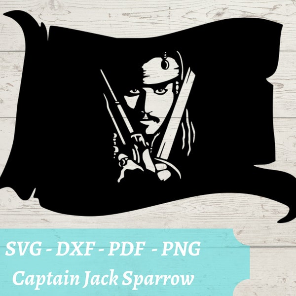 Captain Jack Sparrow SVG - Pirates of the Caribbean Download Digital File - svg, dxf, pdf, and png - Disneyland - Johnny Depp
