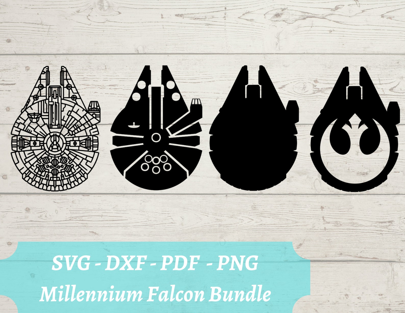 Millennium Falcon Bundle SVG File Star Wars Rebel Ship - Etsy