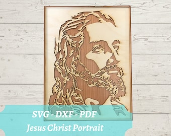 Jesus Christ Portrait, Multi-Layer SVG Laser Cut File, Jesus Decor, Download Digital File for glowforge, cricut - svg, dxf, pdf