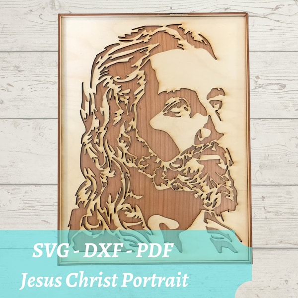 Jesus Christ Portrait, Multi-Layer SVG Laser Cut File, Jesus Decor, Download Digital File for glowforge, cricut - svg, dxf, pdf