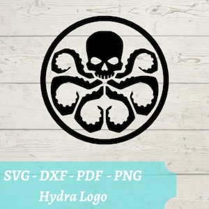 Hydra Symbol SVG File, Hydra Symbol Download Digital File - dxf, pdf, png - Cricut - Glowforge Laser Cut File Comic Villain Emblem