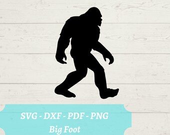 Archivo SVG Bigfoot, Sasquatch Big Foot Yeti Descarga instantánea de archivos digitales - dxf, pdf, png - Cricut - Glowforge Laser Cut File