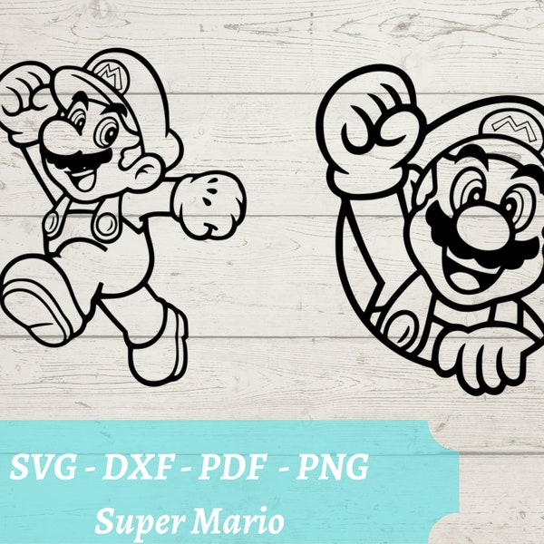 Mario SVG-Datei, Videospiel Super Mario Bros, Download digitale Datei - svg, dxf, pdf und png