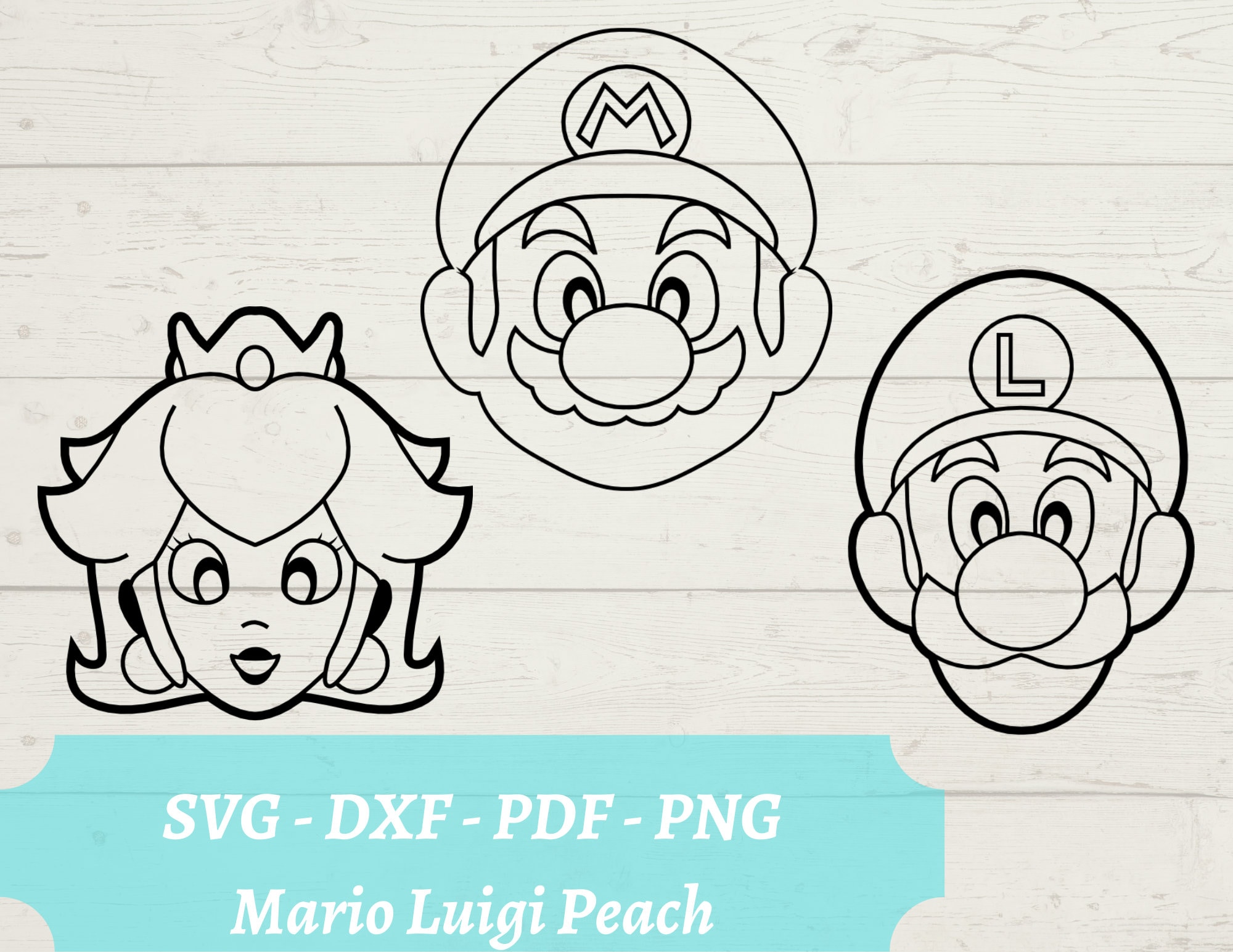 Super Mario SVG Luigi Svg Paper Mario Svg Mario Characters Svg Princess  Peach Svg Cut Files for Cricut Instant Download 