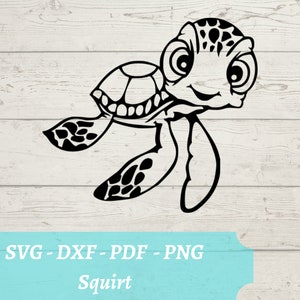 May include: Black and white line art illustration of a cartoon turtle with a big smile and large eyes. The turtle is swimming with its flippers outstretched.