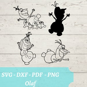 Olaf Bundle SVG - Frozen Olaf Snowman Download Digital File - svg, dxf, pdf, and png - Laser Cut File, cricut
