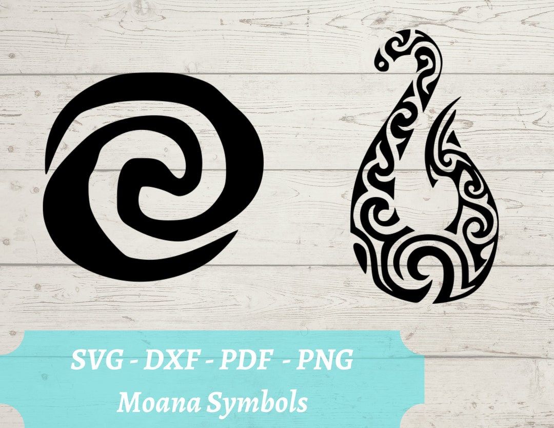 Moana Heart of Te Fiti and Maui Fish Hook SVG Laser Cut File
