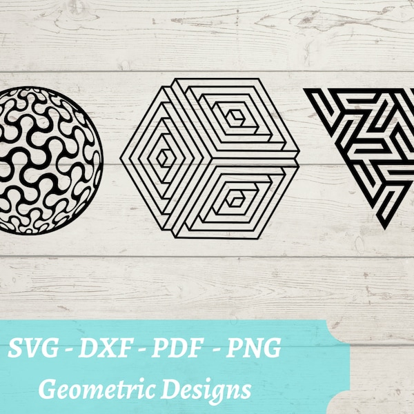 Geometric Designs SVG - Artistic Geometry Download Digital File - svg, dxf, pdf, and png