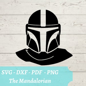 Mandalorian SVG File, Star Wars Mandalorian Helmet Download Digital File - dxf, pdf, png - Cricut - Glowforge Laser Cut File