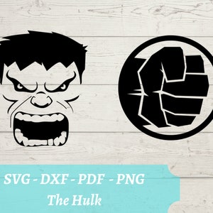 Der Hulk SVG-Datei, Avenger Hulk Faust Emblem Download digitale Datei - dxf, pdf, png - Cricut - Glowforge Laser Cut File