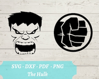 El archivo Hulk SVG, Avenger Hulk Fist Emblem Descargar archivo digital - dxf, pdf, png - Cricut - Glowforge Laser Cut File