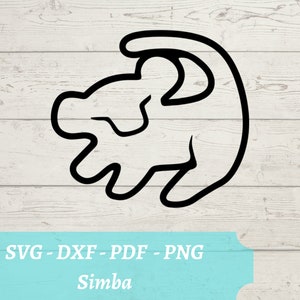 Simba Symbol SVG Laser Cut File, The Lion King lion cub Download Digital File - svg, dxf, pdf, and png