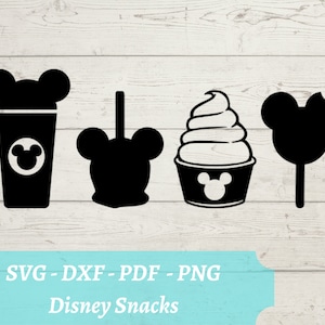 Disneyland Snacks SVG - Mickey Mouse treats Download Digital File - svg, dxf, pdf, and png - Disneyworld food - Bites