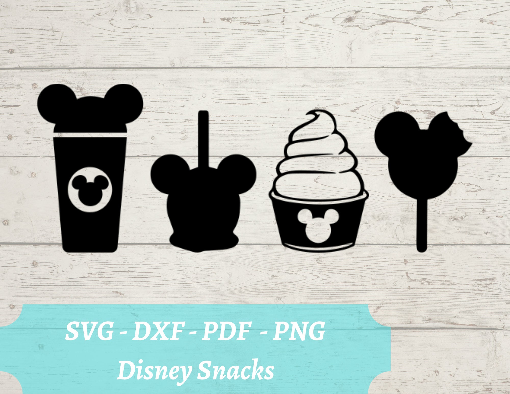 Disneyland Snacks SVG - Mickey Mouse Treats Download Digital File