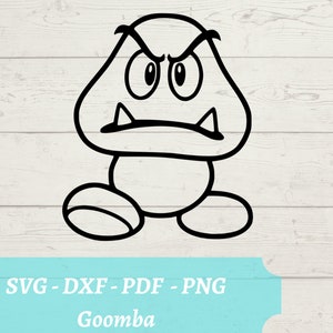 Goomba SVG File, Goomba from Super Mario Bros, Download Digital File - svg, dxf, pdf, and png