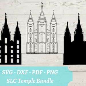 SLC Temple SVG Laser Cut File, Salt Lake City Temple Religious Decor, SLC Temple Bundle Download Digital File