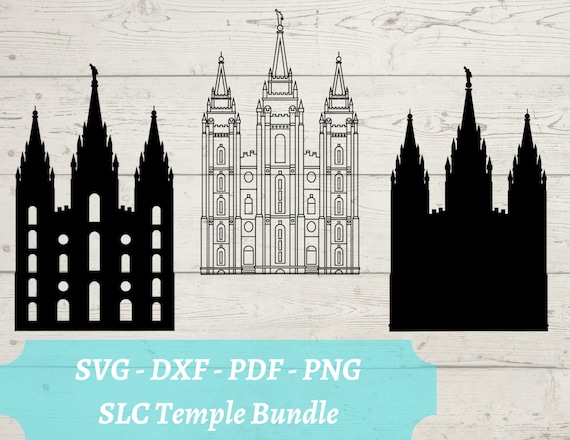 SLC Temple SVG Laser Cut File, Salt Lake City Temple Religious Decor, SLC Temple Bundle Download Digital File