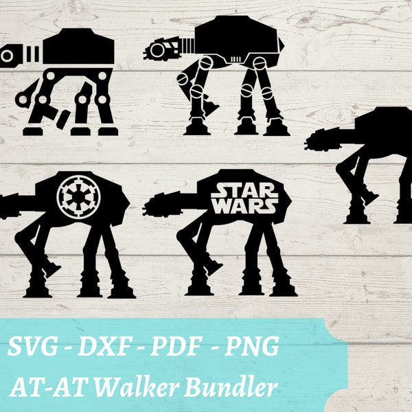 AT-AT Walker Bundle SVG File, Star Wars Empire, at at, atat Download Digital File - dxf, pdf, png - Cricut - Glowforge Laser Cut File