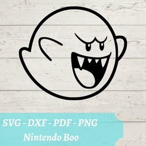 Boo Ghost SVG-Datei, Videospiel Boo von Super Mario Bros, Download digitale Datei - svg, dxf, pdf und png