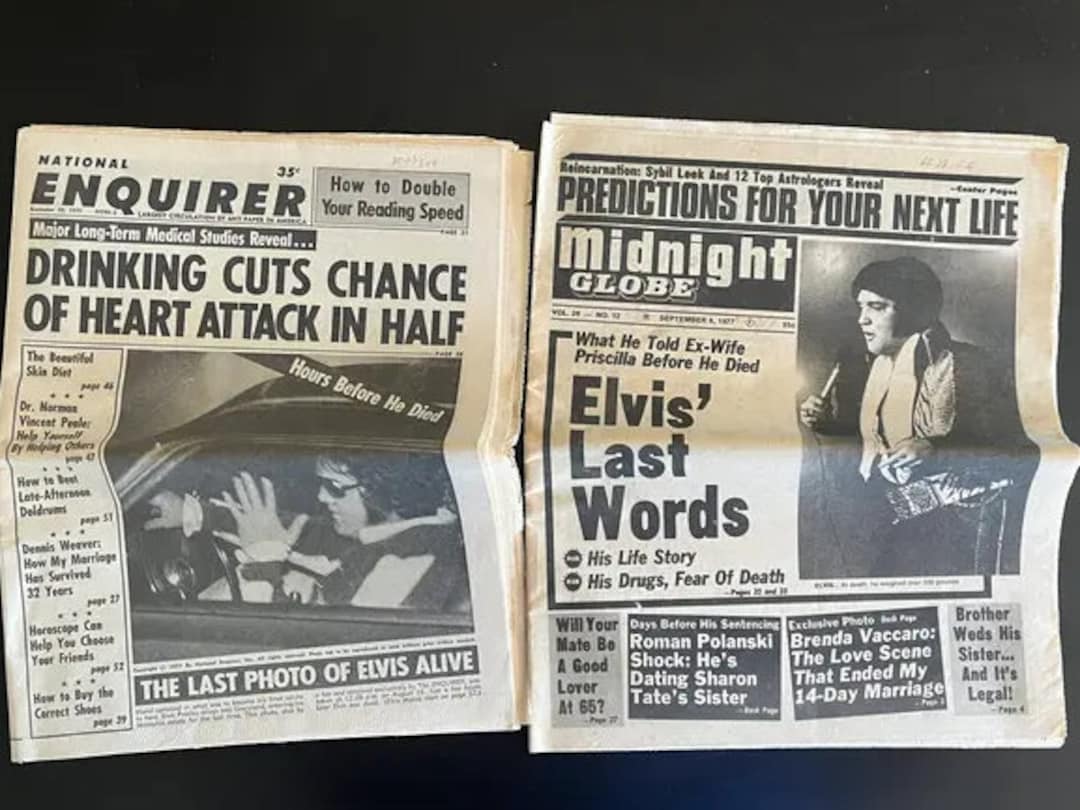 ELVIS DEATH Historical Papers - 1977 National Enquirer