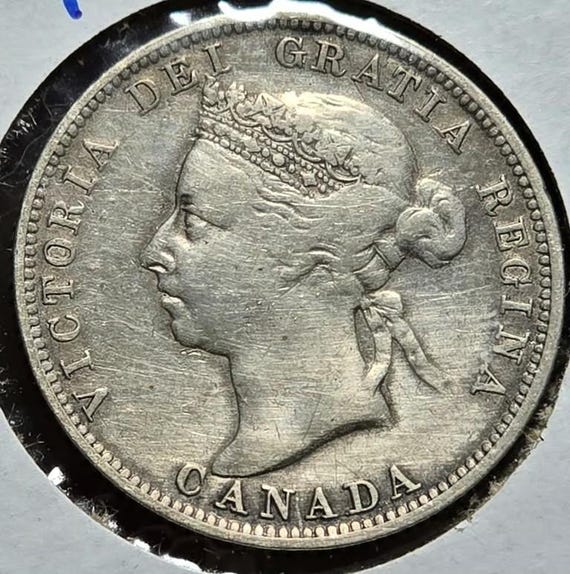 1899 年カナダ 25 セント銀貨、高品位状態 - 希少品! - Etsy 日本