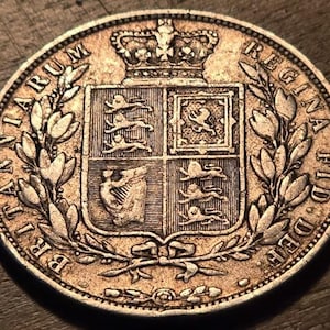 1886 Britain Victoria Young Head Silver Half Crown Highly Collectible Rare!