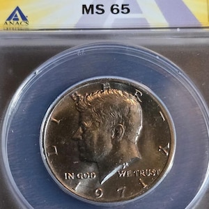 1971 Kennedy Half Dollar - ANACS GRADED MS65!