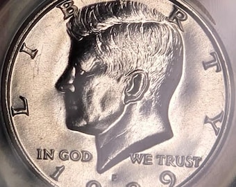 1989 D Half Dollar Kennedy Coin, USA Copper Nickel Coin, 1/2