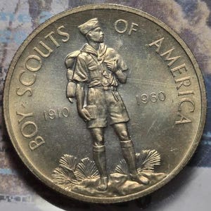 1960 Heraldic Art Boy Scouts of America 50 Years Silver Bullion Coin-medaille; ZELDZAAM!