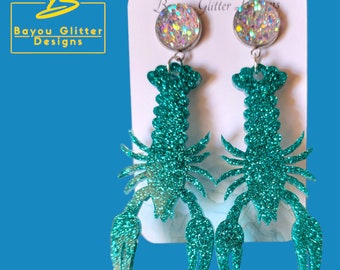 Boucles d'oreilles écrevisses bleues cool pour votre voyage à la plage ou n'importe où !