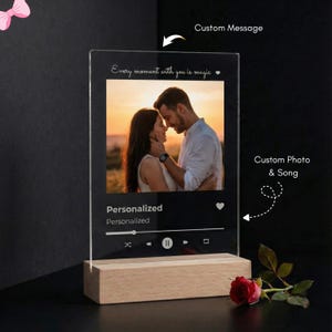 Targa musicale personalizzata con foto, regalo musicale in acrilico
