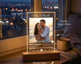 Personalized Song Plaque with Photo, LED Acrylic Music Frame