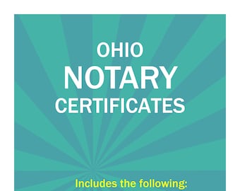State of Ohio-Three Notary Certificates: Acknowledgment, Jurat, Notary Client Form