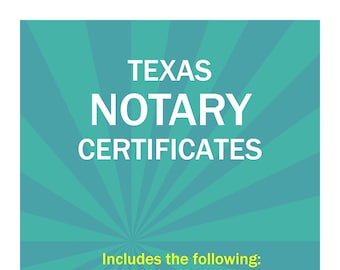 State of Texas-Three Notary Certificates: Acknowledgment, Jurat, Notary Client Form