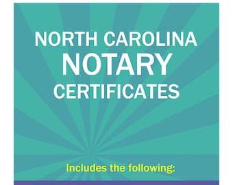 State of North Carolina-Three Notary Certificates: Acknowledgment, Jurat, Notary Client Form