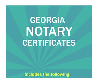 State of Georgia-Three Notary Certificates: Acknowledgment, Jurat, Notary Client Form