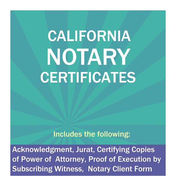 Notary Witness Certificate Etsy