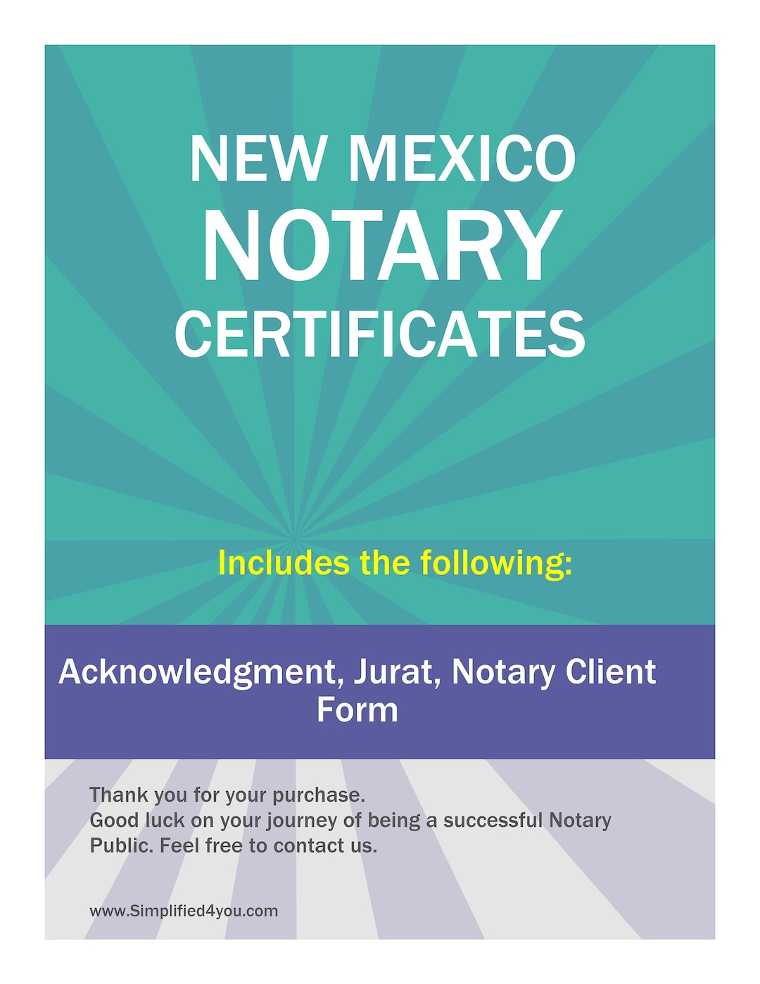 State of New Mexicothree Notary Certificates Acknowledgment, Jurat, Notary Client Form Etsy