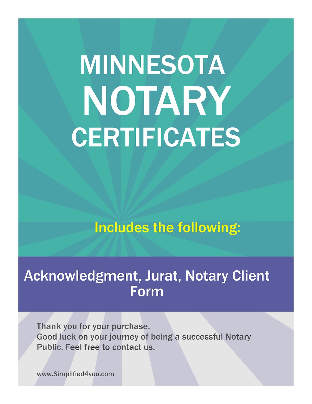 State of Minnesotathree Notary Certificates Acknowledgment Etsy