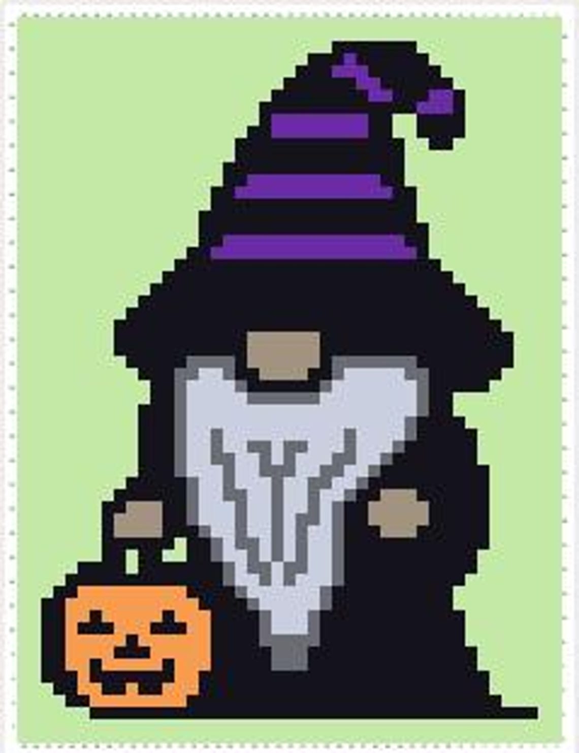 Halloween Gnome Crochet Tapestry Grid/pattern With Written Color ...